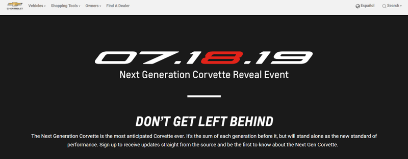 Illustration for article titled Mid-Engine C8 Corvette Officially Announced, Coming on July 18